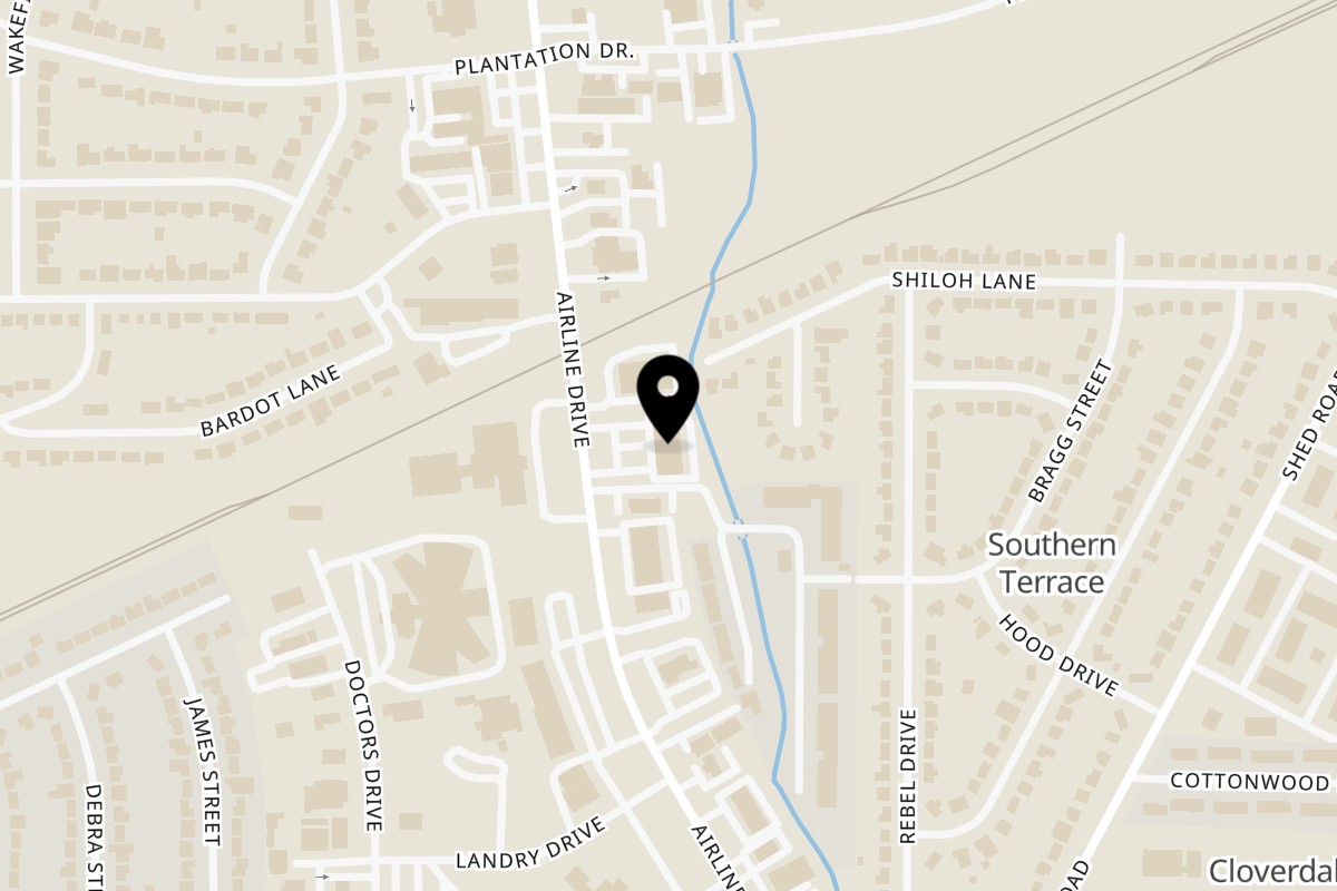 Map showing the location of La Michoacana Bossier City on 2142 Airline Dr in Bossier City